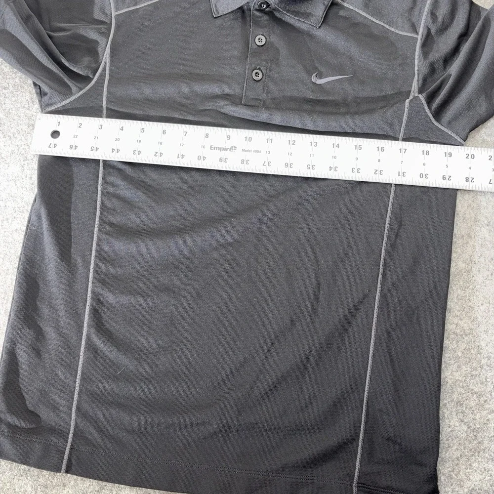 Nike Golf Polo Shirt Mens Small Black Dri Fit Short‎ Sleeve Athletic Performance